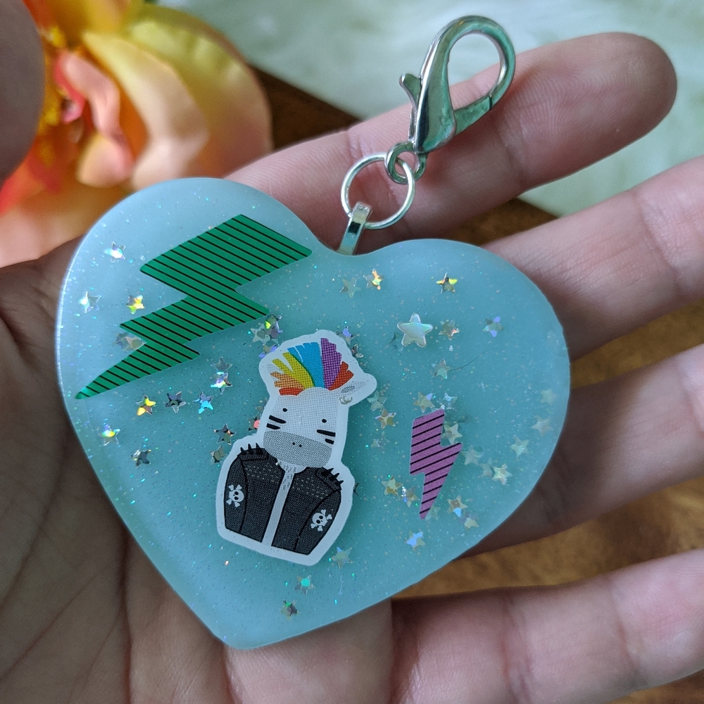 🌈BOGO🌈 Resin Keychain - Punk Zebra - Picture 5 of 5